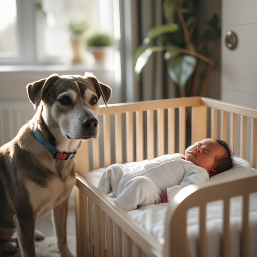 Dog Trying to Fetch Newborn Baby