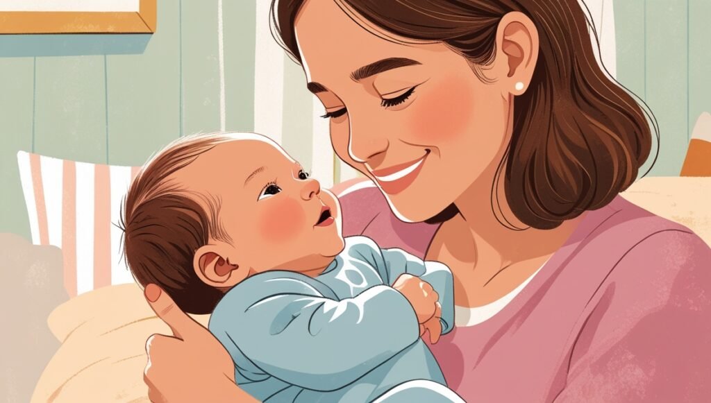 why do newborn babies stare at you