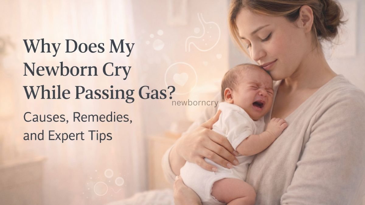 newborn cry while passing gas